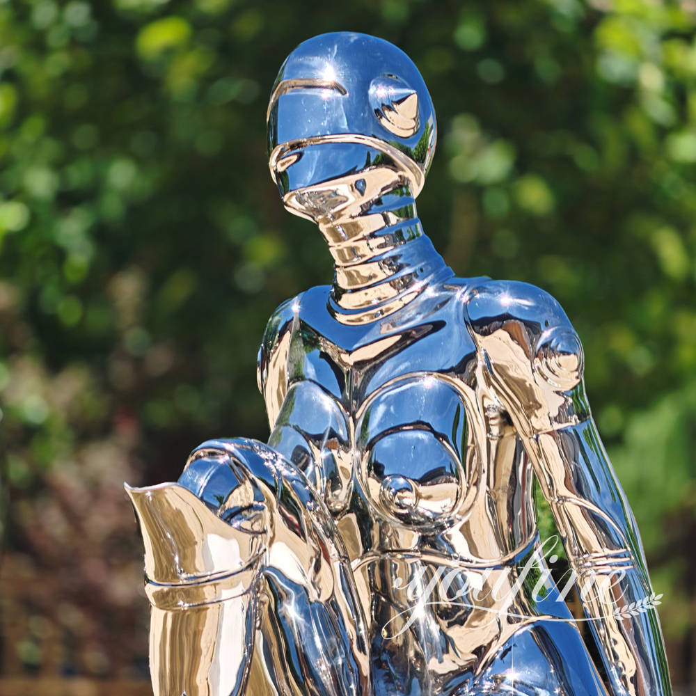 mirror polished robot sculpture details