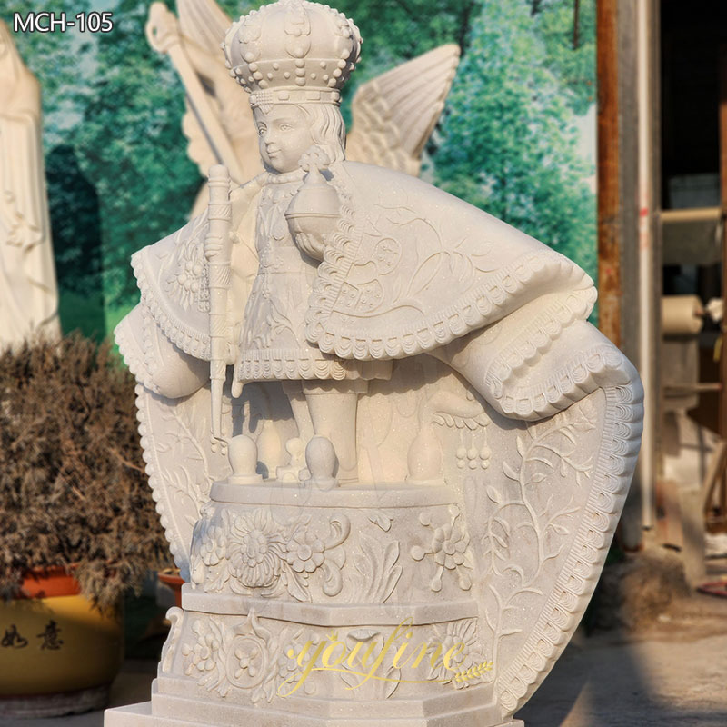 white Marble Infant Jesus of Prague Statue
