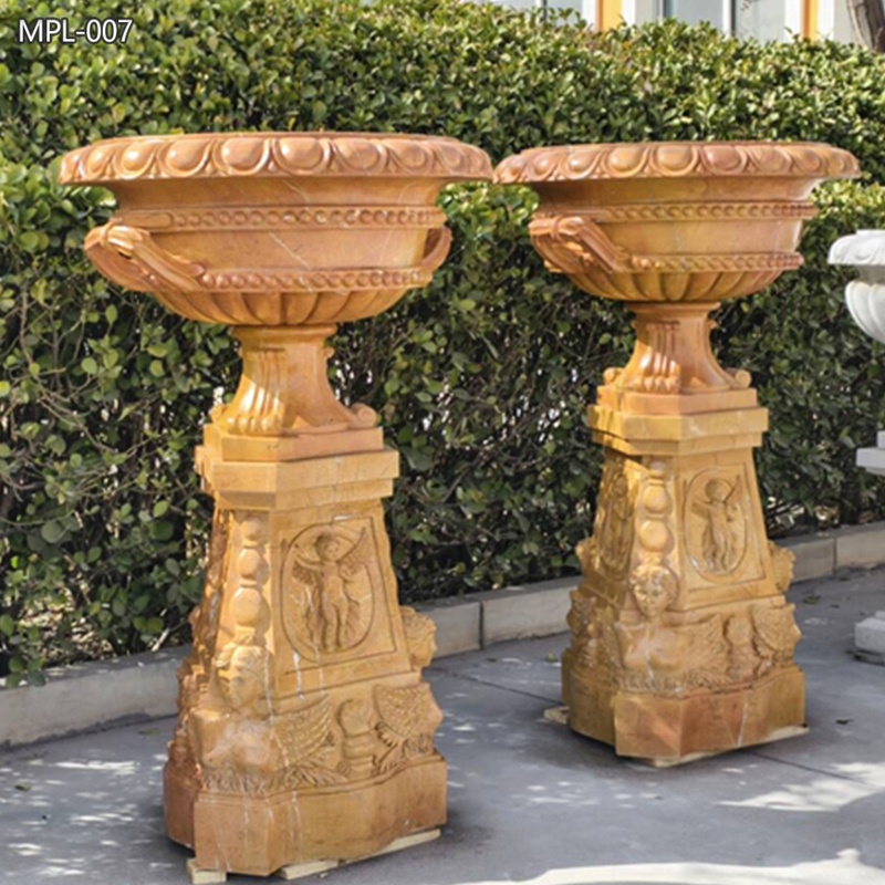 outdoor yellow Marble Antique Planter