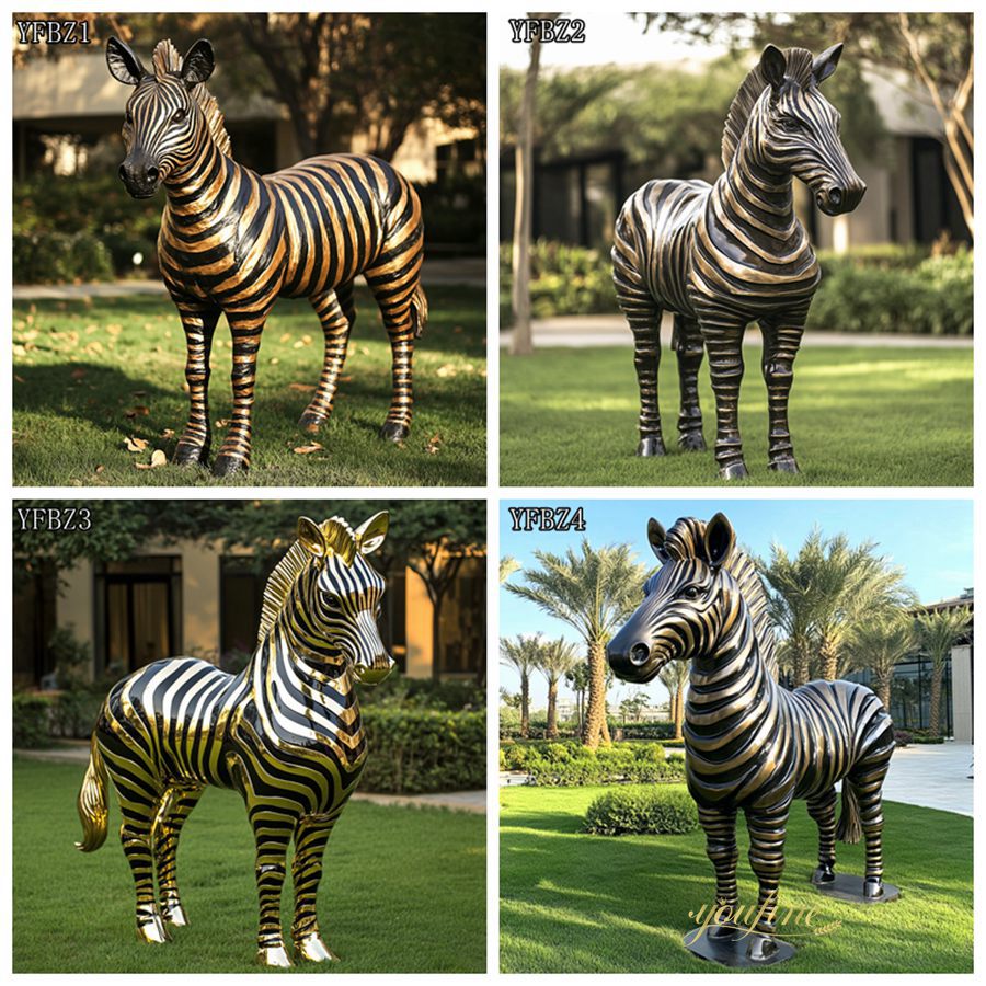 zebra bronze sculpture