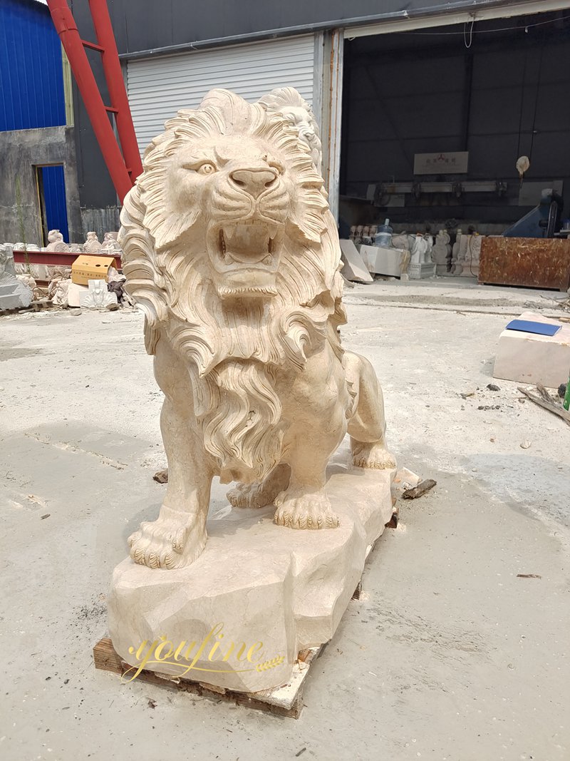 beige marble Lion Statue