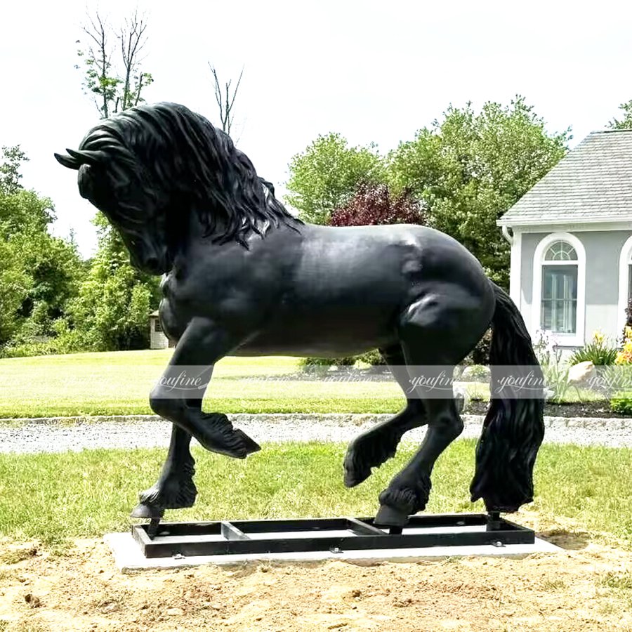 American Bronze Friesian Horse Sculpture