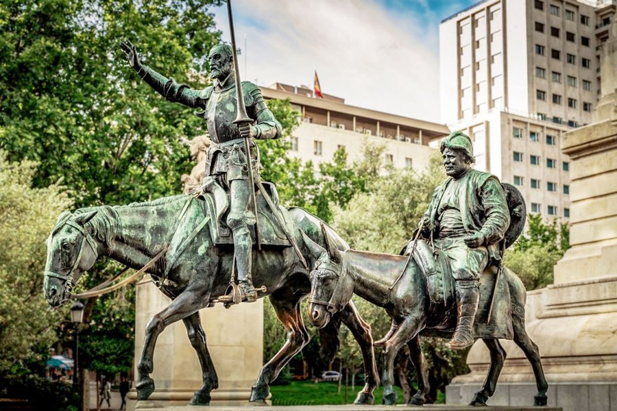 Antique Don Quixote and Sancho Panza art