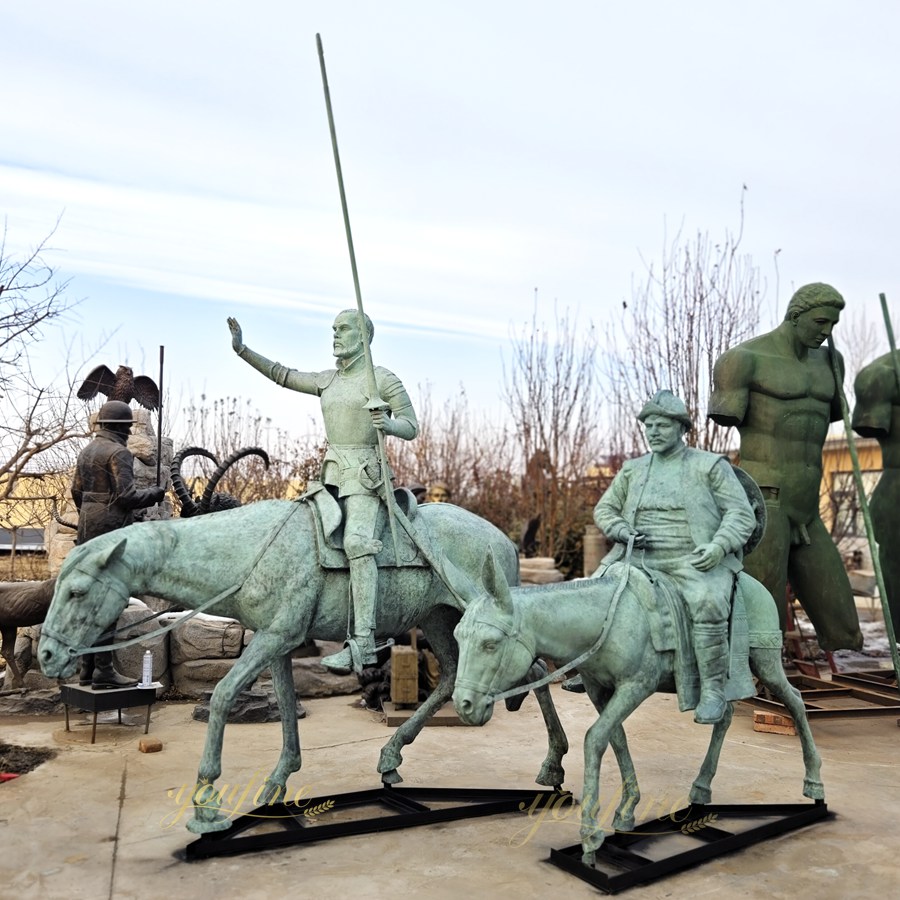 Bronze Don Quixote and Sancho Panza sculpture