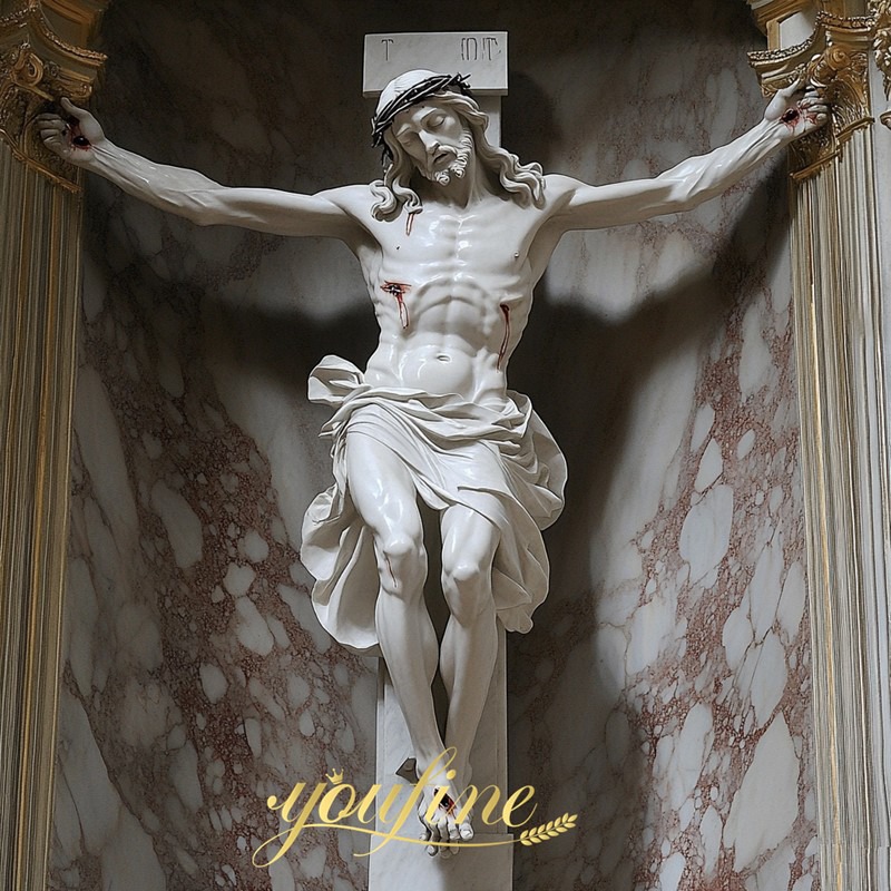Catholic Marble altar jesus statue on cross