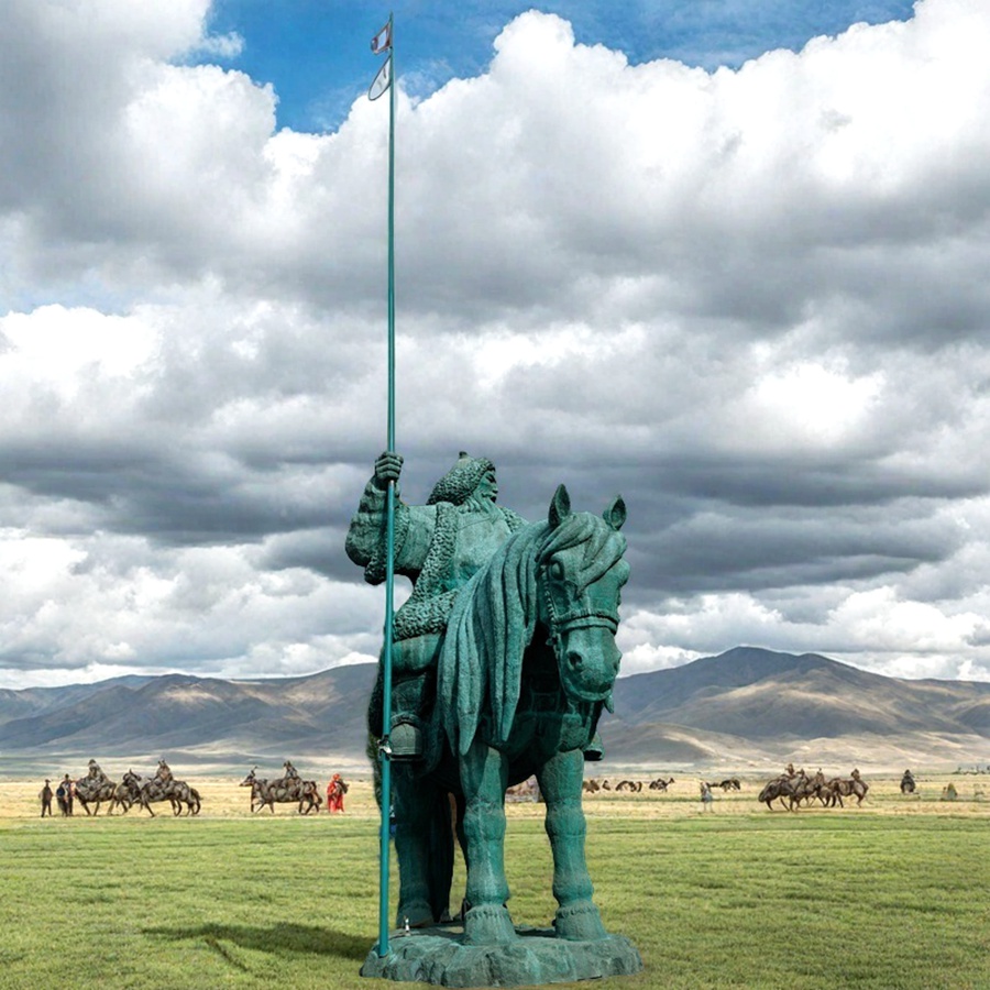 Genghis Khan Horse Sculpture