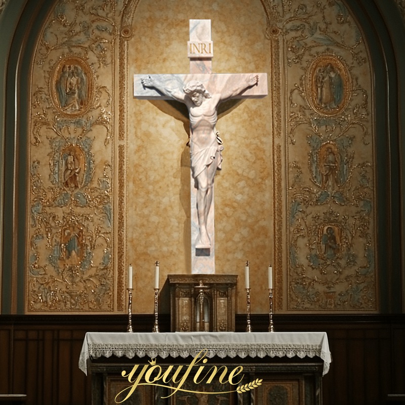 Jesus on cross statue for church altar