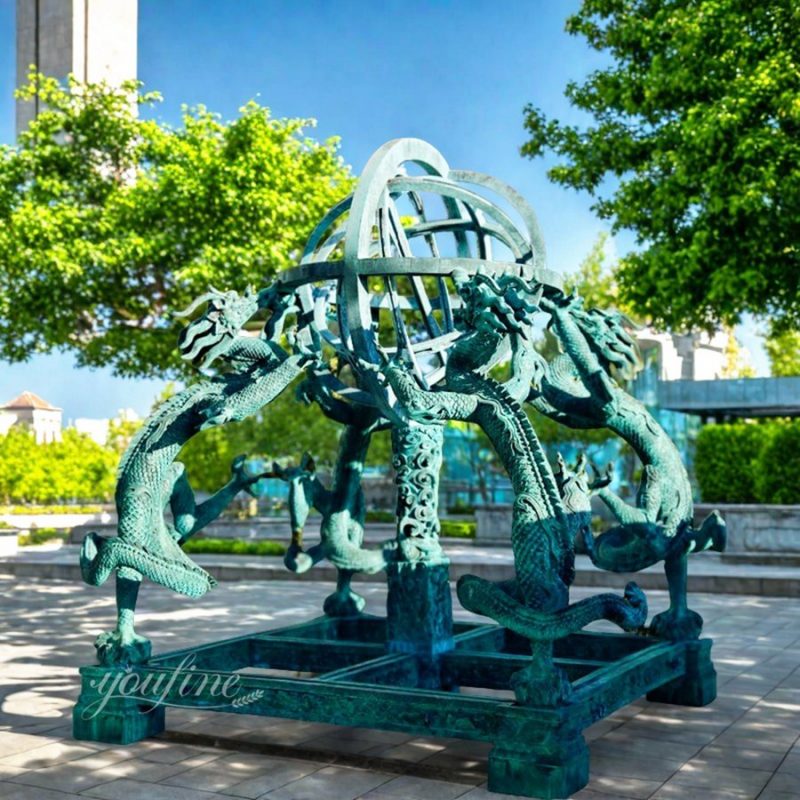 Large Bronze Armillary Sphere Sculpture