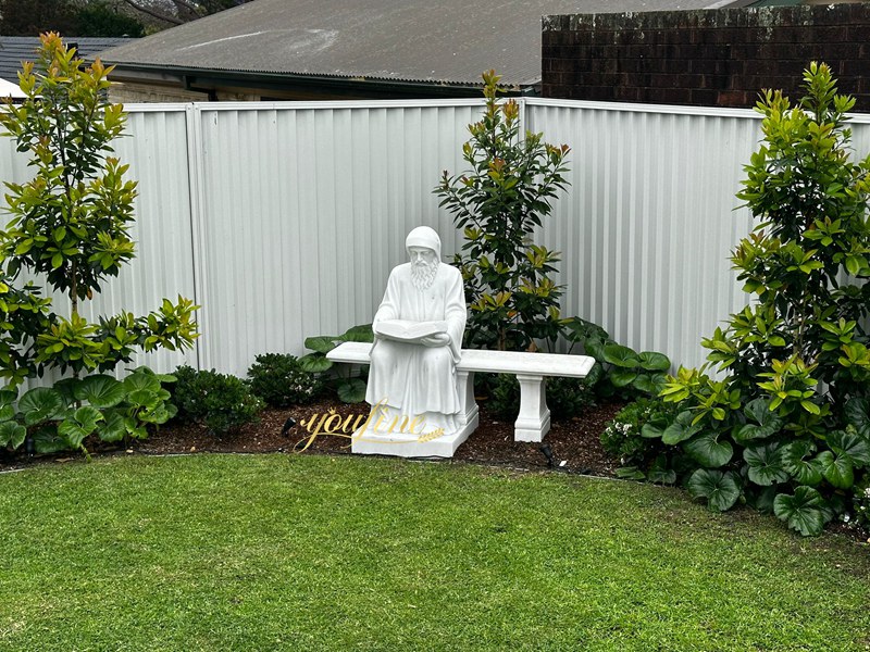 Life Size Marble Sitting St Charbel Statue feedback