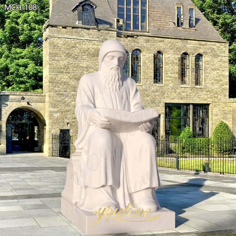 Life Size Marble Sitting St Charbel Statue