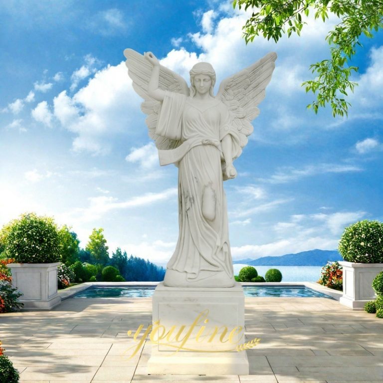 Winged Guardian Angel Sculpture for Church and Garden