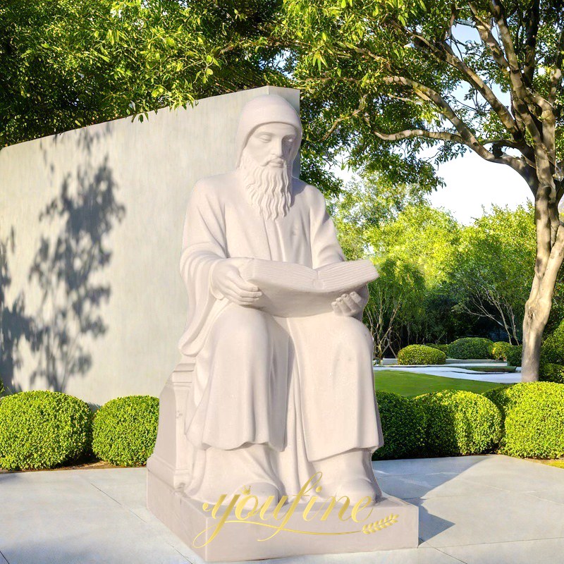 Marble Sitting St Charbel Statue