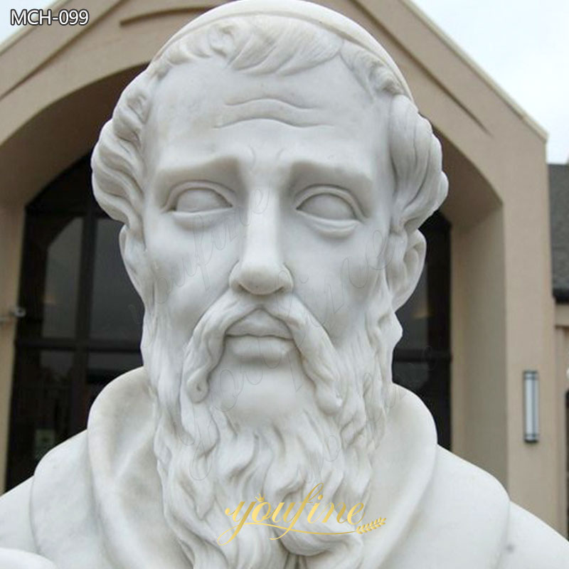 Marble St Benedict Statue details