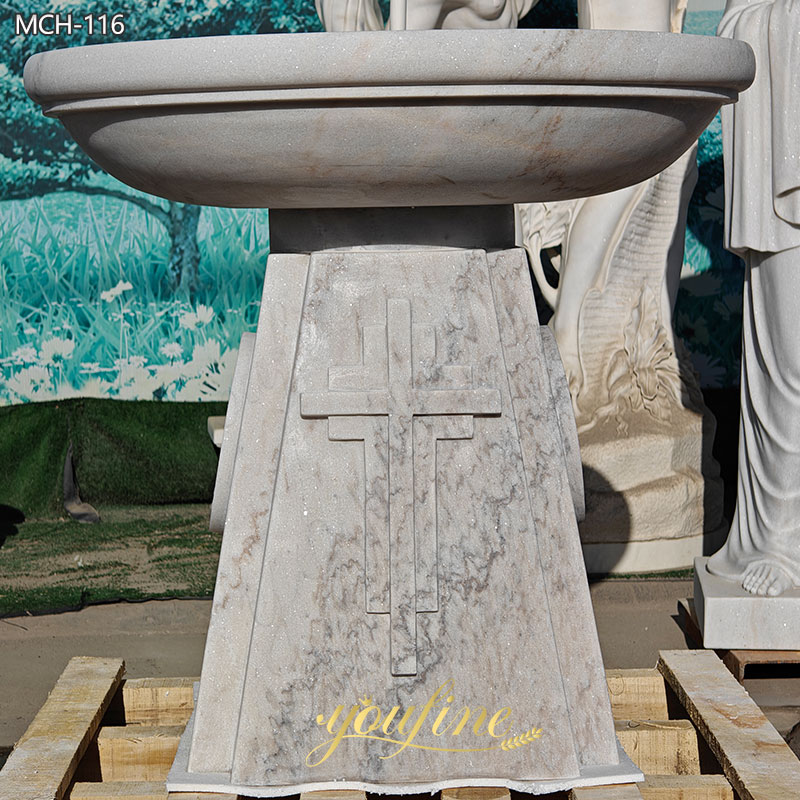 Round Marble baptismal font for church