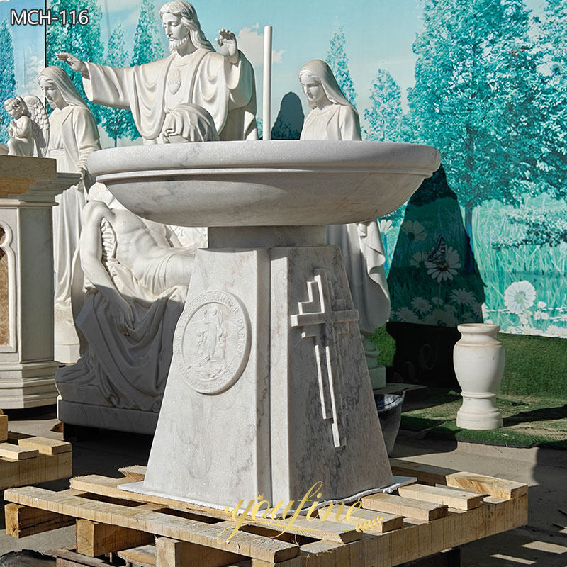 Round Marble baptismal font