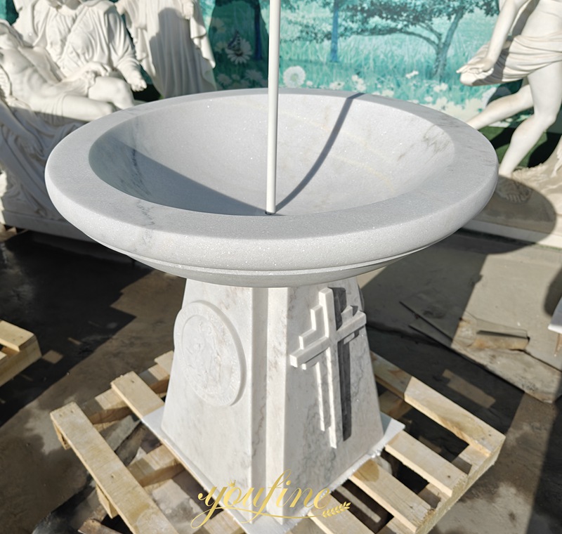 Round Marble baptismal font