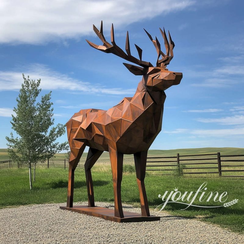 modern art abstract deer sculpture