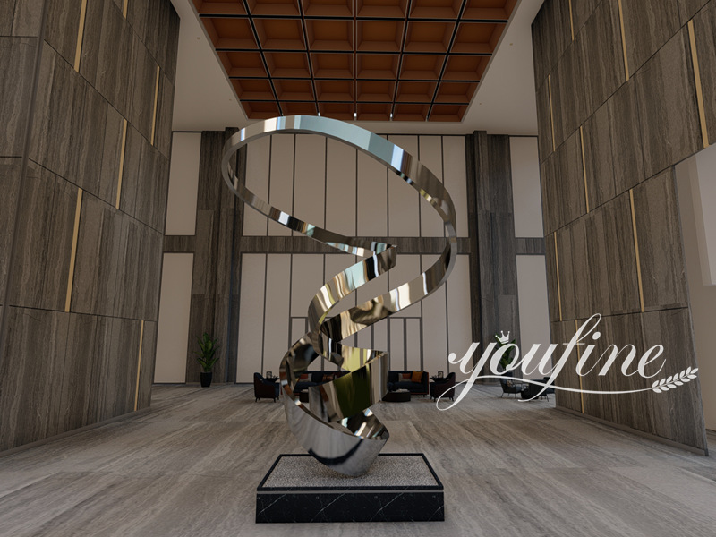 stainless steel ribbon sculpture 
