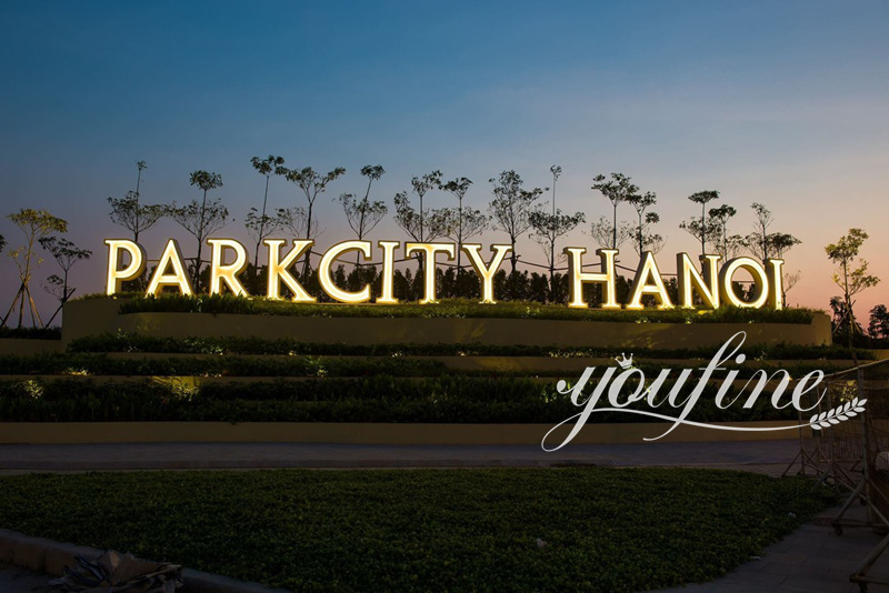 large logo sculpture