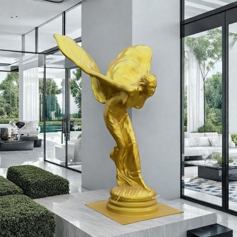 golden lifesize Spirit of Ecstasy Statue
