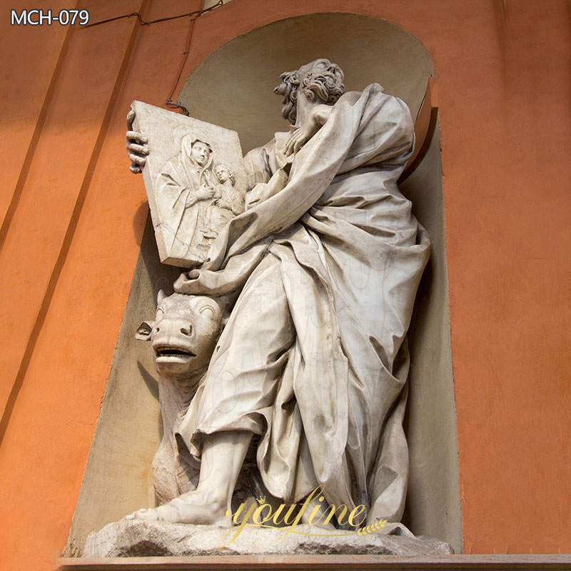 large marble Saint Luke statue