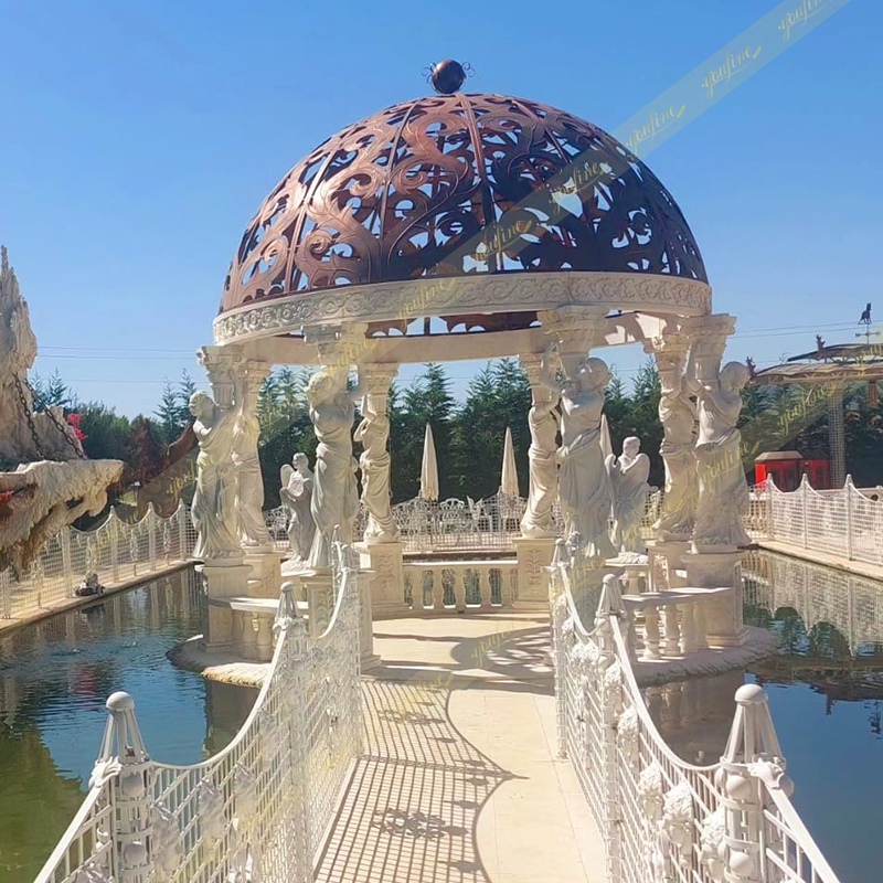 white marble gazebo feedback from European Castle - statue column gazebo