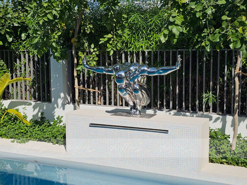 modern diving man sculpture