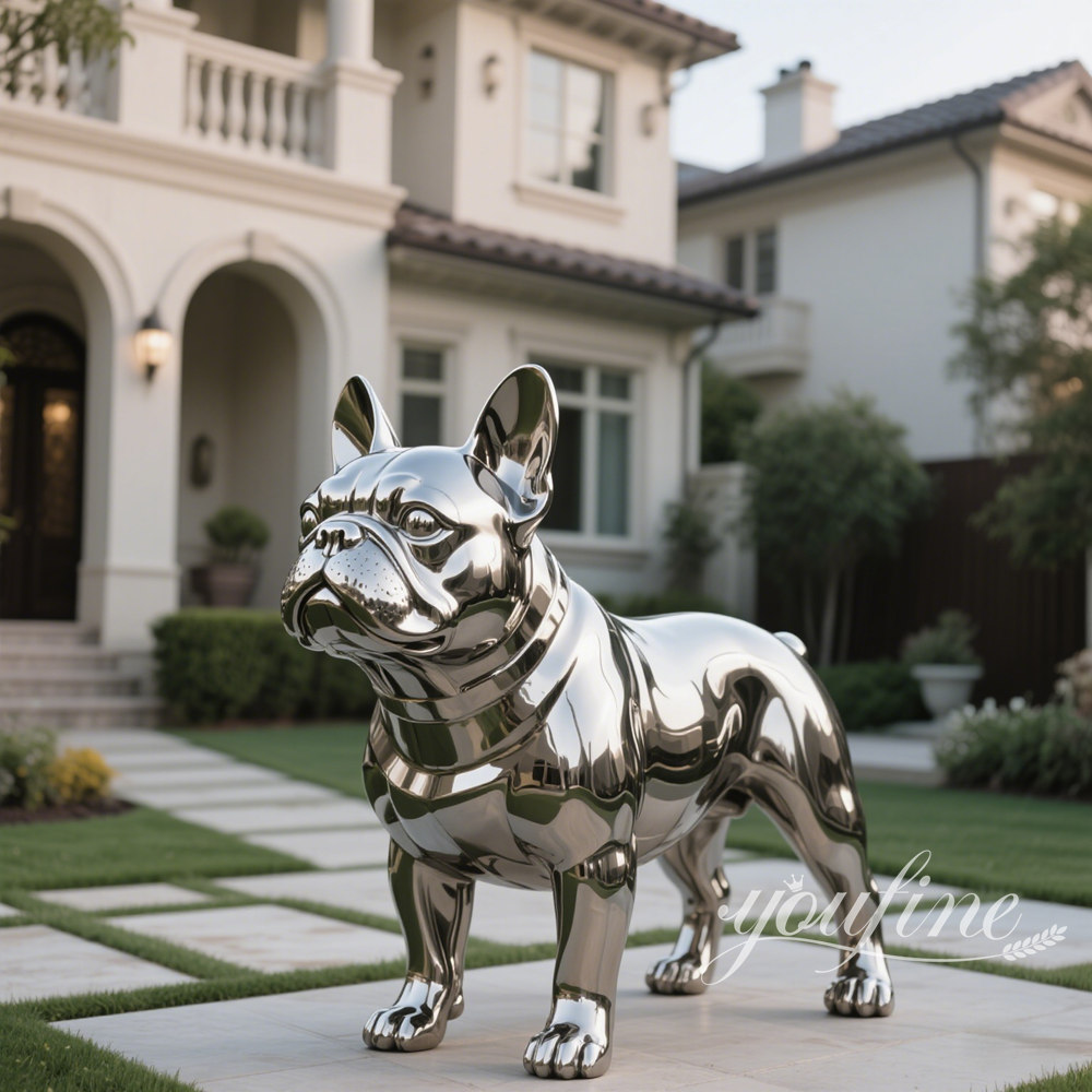 High Polished Stainless Steel Bulldog Sculpture SSD-086