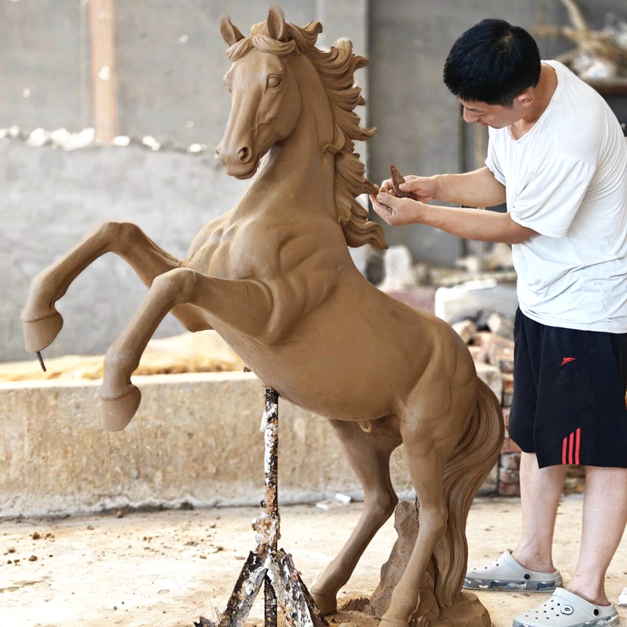 our artist is creating a clay model