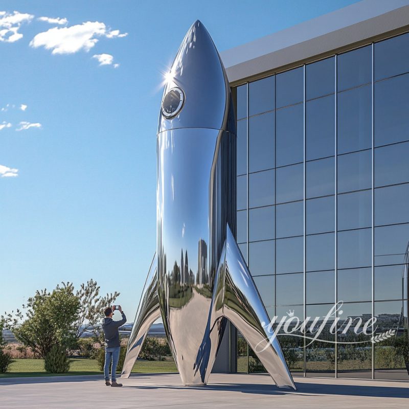 Custom Monumental Metal Rocket Sculpture