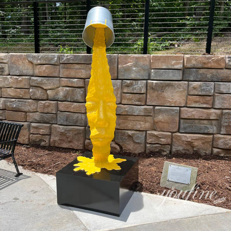 stainless steel abstract face sculpture