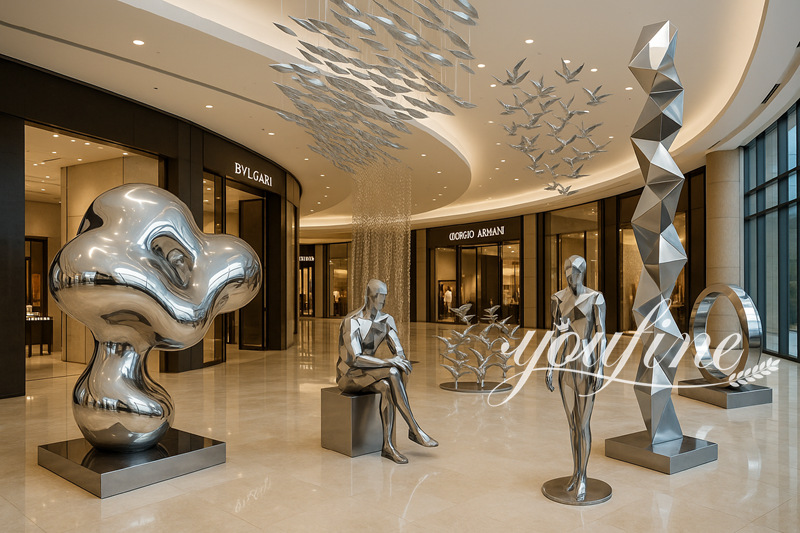 mirror stainless steel sculptures for shopping malls