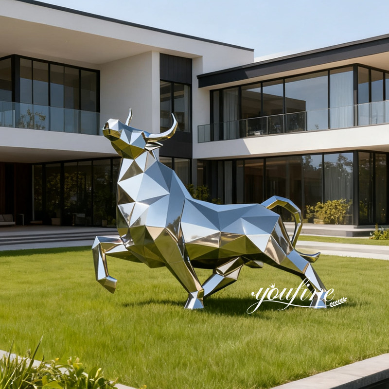 metal bull sculpture for yard decor