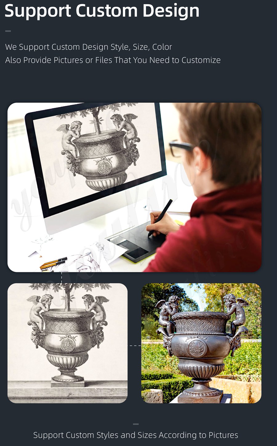 tall bronze outdoor planters