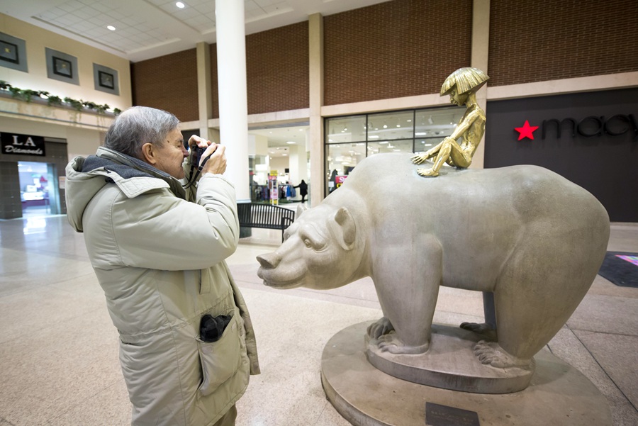 Boy And Bear Statue art