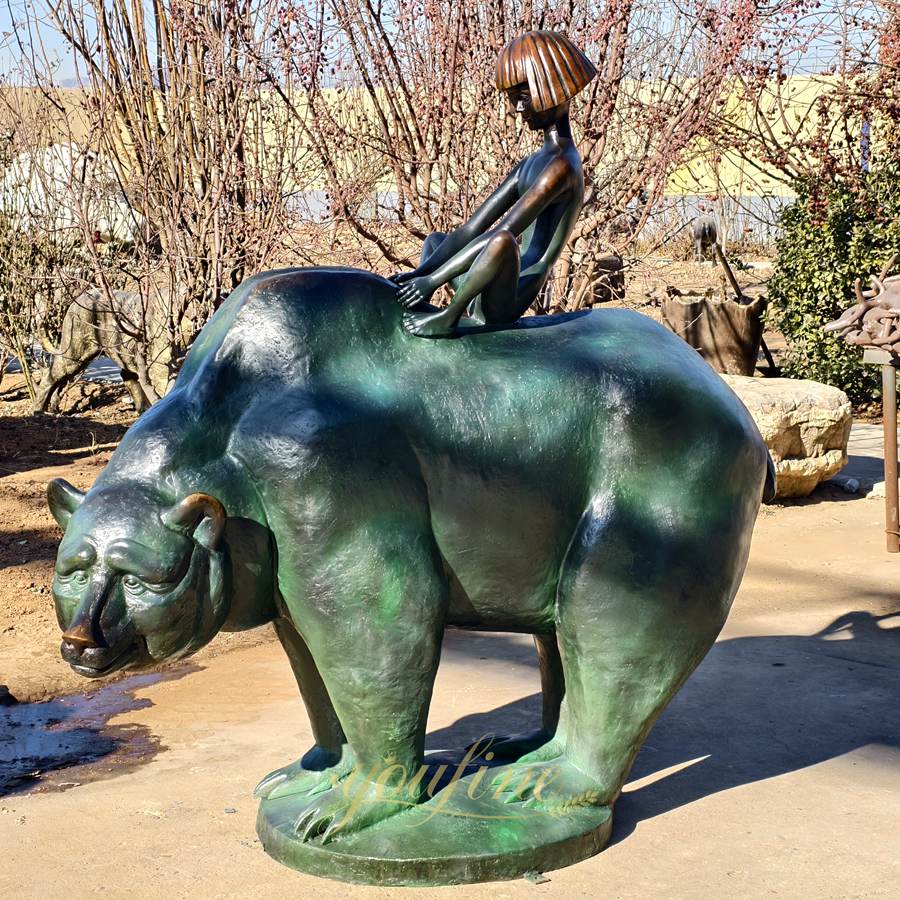 Boy And Bear Statue