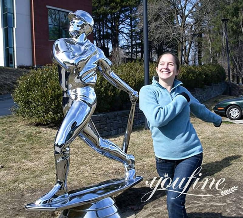 Custom stainless steel athlete sculpture