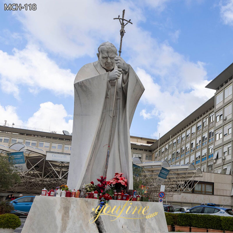 Life Size Marble Pope Francis Statue