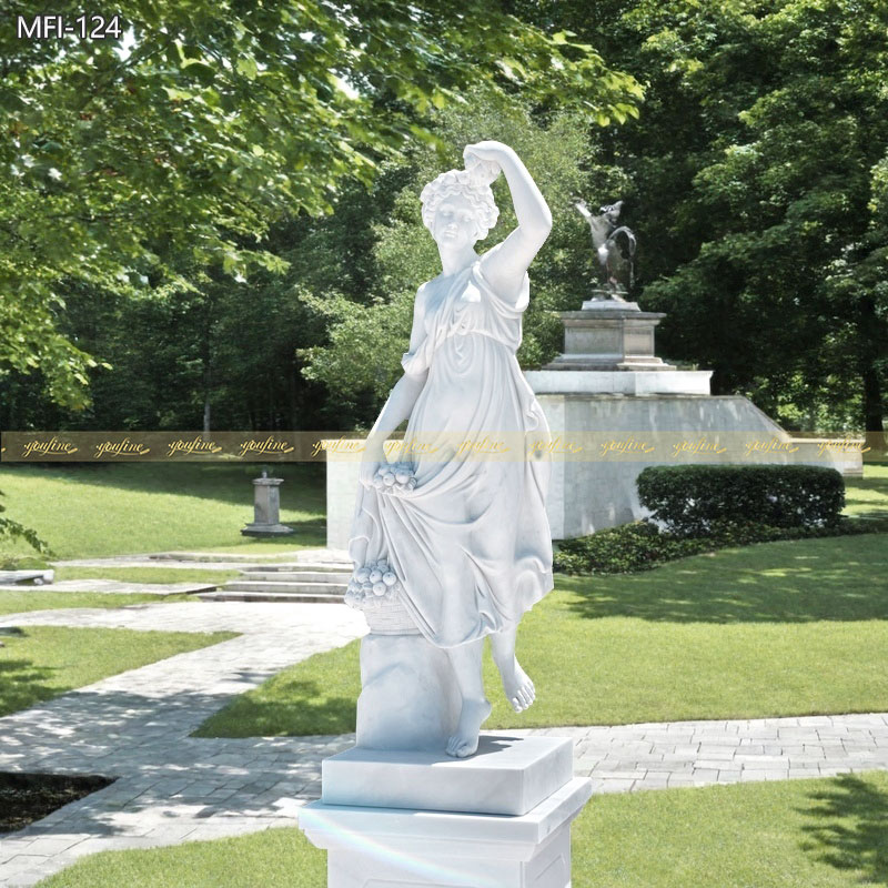 Outdoor White marble lady statue for garden