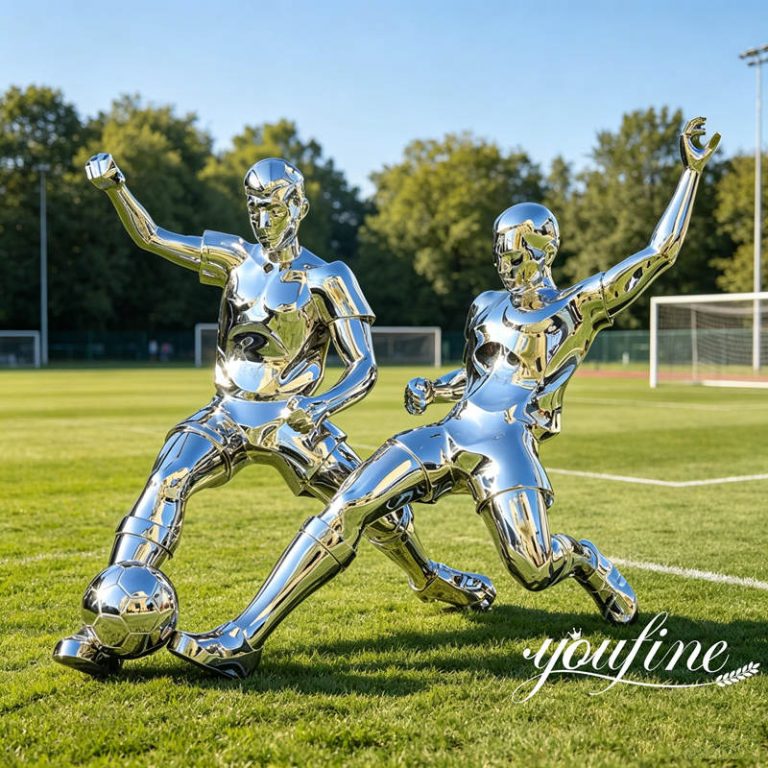 Custom Stainless Steel Soccer Player Sculpture SSS-032
