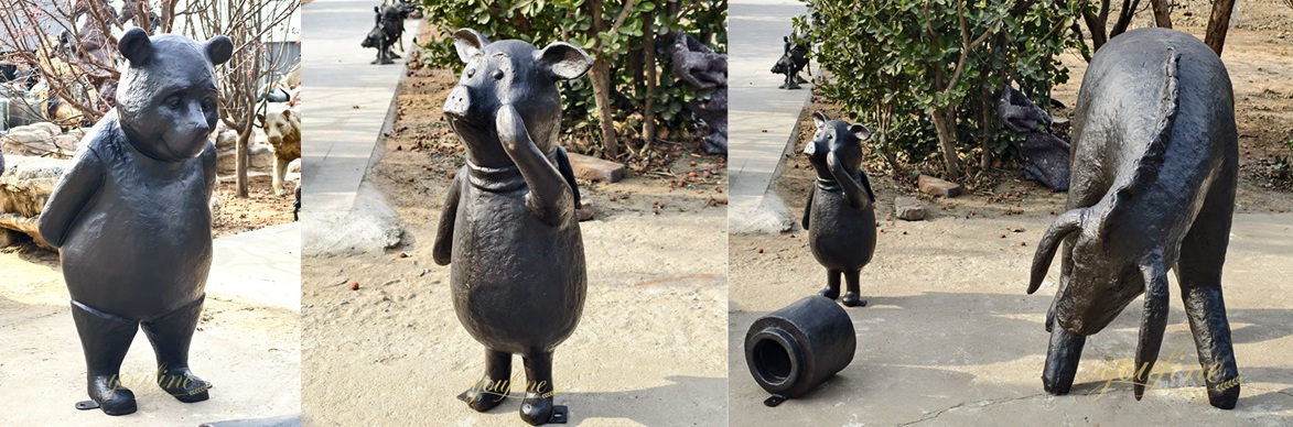 The Pooh Sculpture with Piglet And Eeyore