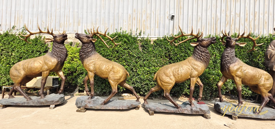 Top 1 Twin Roaring Elk Statues