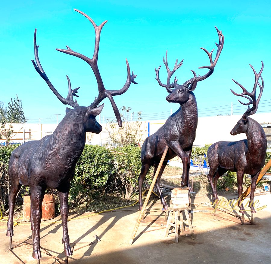 Top 3 Iconic Trio of Standing Elk Statues