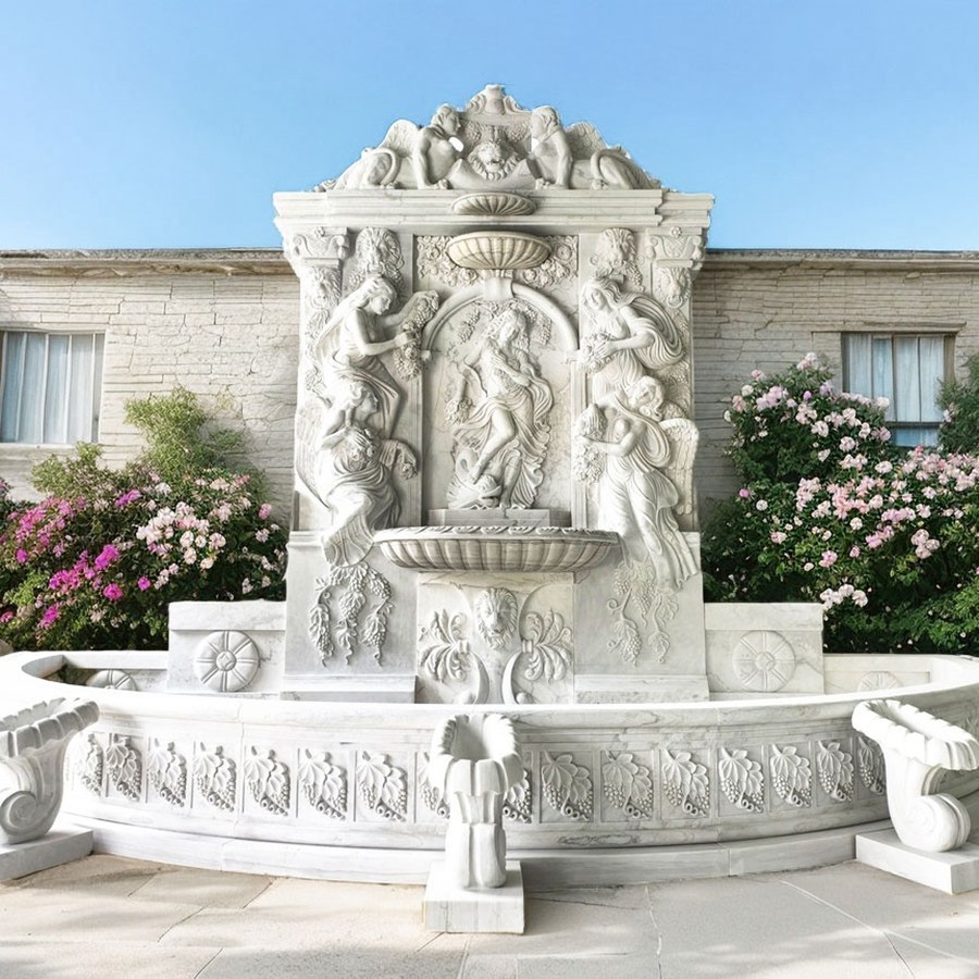 Large Marble Outdoor Waterfall Wall Fountain MFO-021