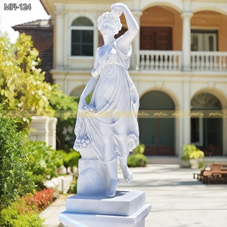 Outdoor White Marble Lady Statue for Garden MFI-124
