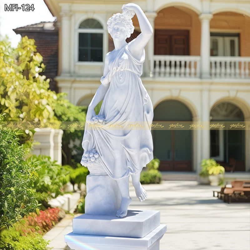 White marble lady statue for garden