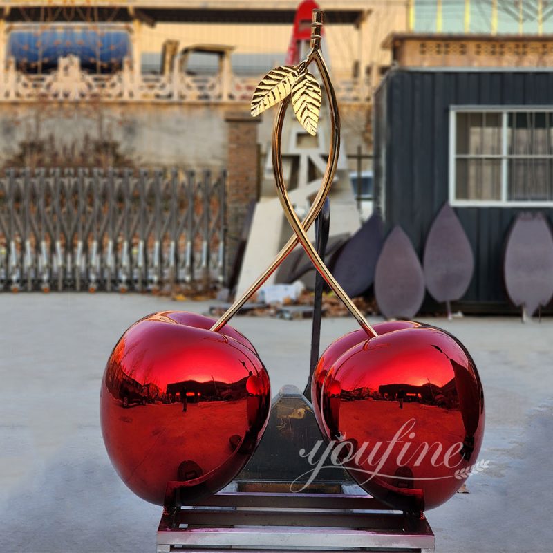 stainless steel cherry sculpture