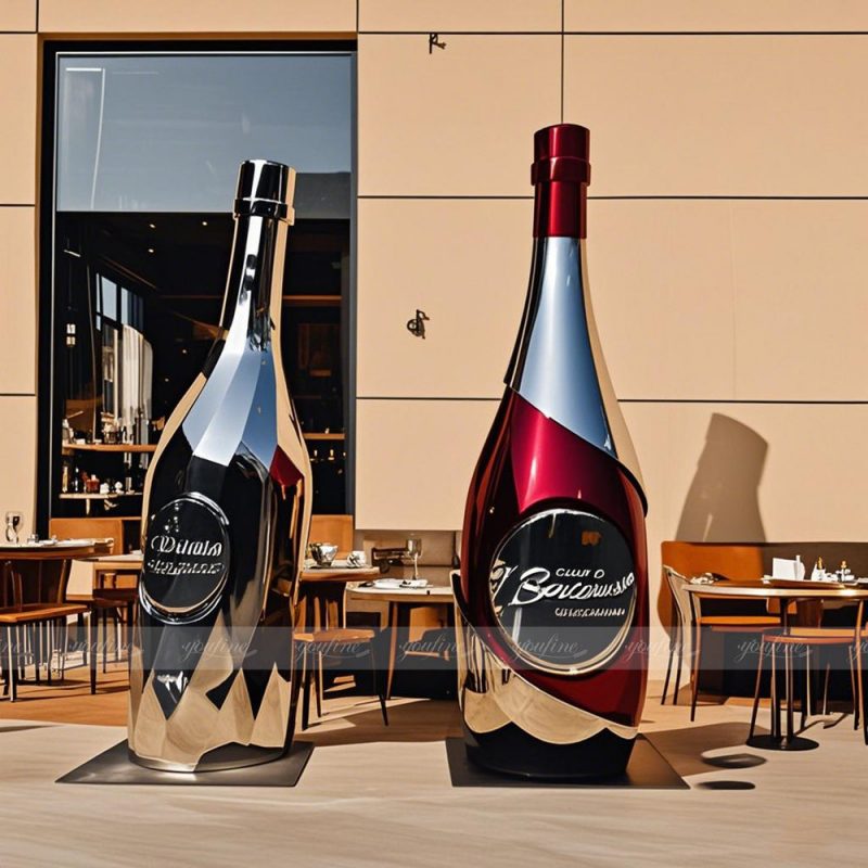 modern metal bottle sculpture