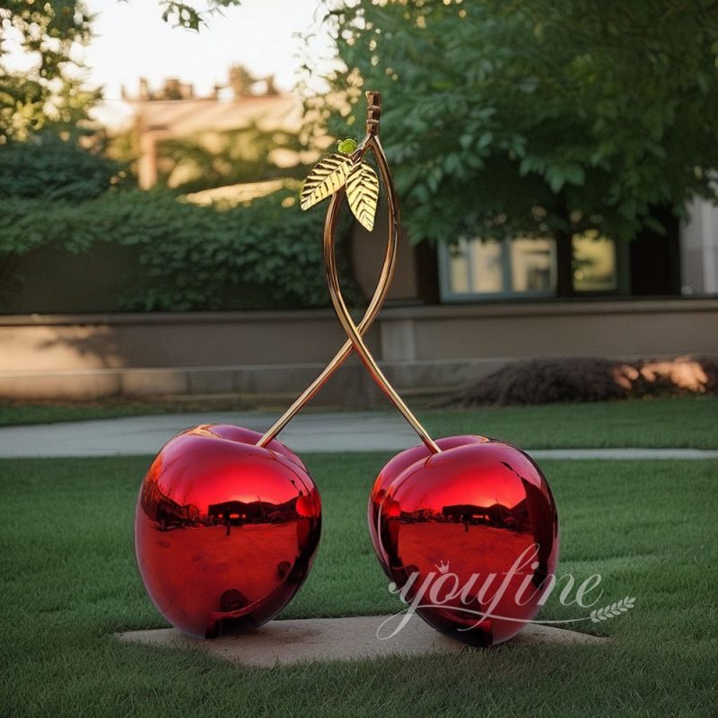 metal cherry sculpture for lawn decor