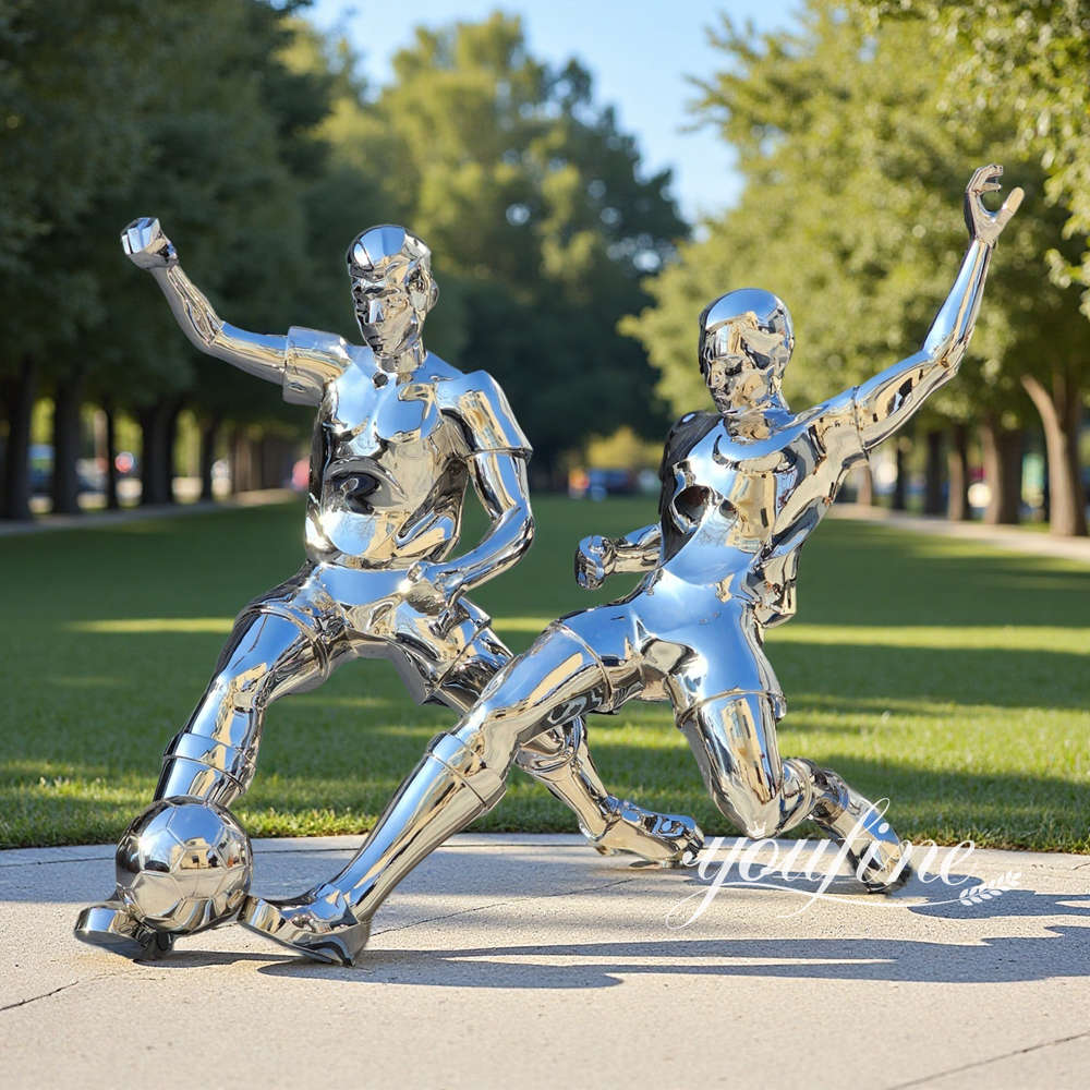 Custom Life Size Stainless Steel Soccer Player Sculpture SSS-032